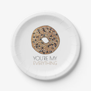 Assiettes En Carton Vous êtes My Everything Bagel Petit déjeuner Amour