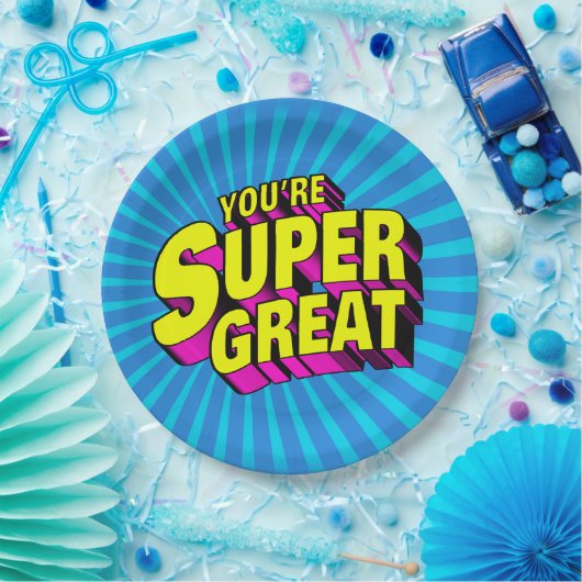 Assiettes En Carton Vous êtes super génial (Fête)