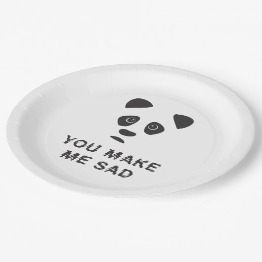 Assiettes En Carton Vous me rendez triste. Panda triste. (Angle)