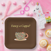 Assiettes En Carton Vous voulez un Cuppa ? Thé, c'est ça. (Fête)