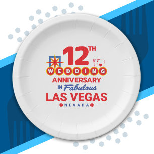 Assiettes En Carton Voyage à Las Vegas pour les 12 ans de mariage de c