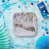 Assiettes En Carton Voyage à travers la neige hivernale à Noël (Fête)