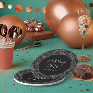 Assiettes En Carton Voyage de filles élégant personnalisé faux paillet
