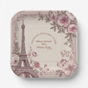Assiettes En Carton Voyage de Miss à Mrs Enterrement de Vie de Jeune F