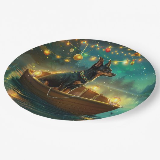 Assiettes En Carton Voyage de Noël australien Kelpie (Angle)