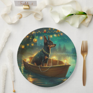 Assiettes En Carton Voyage de Noël de la Kelpie australienne