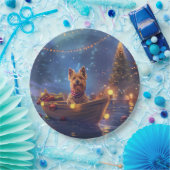 Assiettes En Carton Voyage de Noël de Terrier australien (Fête)