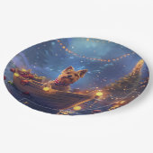 Assiettes En Carton Voyage de Noël de Terrier australien (Angle)