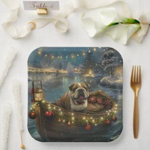 Assiettes En Carton Voyage du festival de Noël de Bulldog