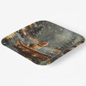 Assiettes En Carton Voyage festif de Noël beagle (Angulaire)