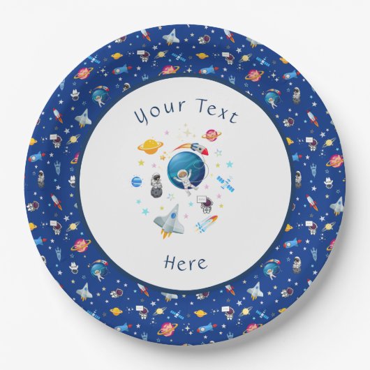 Assiettes En Carton Voyage spatial (Devant)