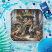 Assiettes En Carton Voyageur de Forêt Vieux Imaginaire (Fête)