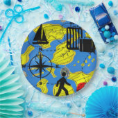 Assiettes En Carton Voyageur mondial (Fête)