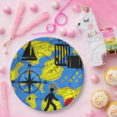 Assiettes En Carton Voyageur mondial (Fête)