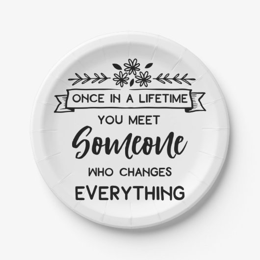 Assiettes En Carton Vrai Citation d'amour Mariage, Fête de l'mariée, F (Devant)