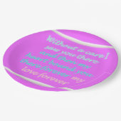 Assiettes En Carton Vrai romance poème motif rose (Angle)