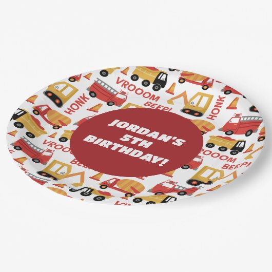 Assiettes En Carton Vroom Honk Beep ! Camions (Angle)