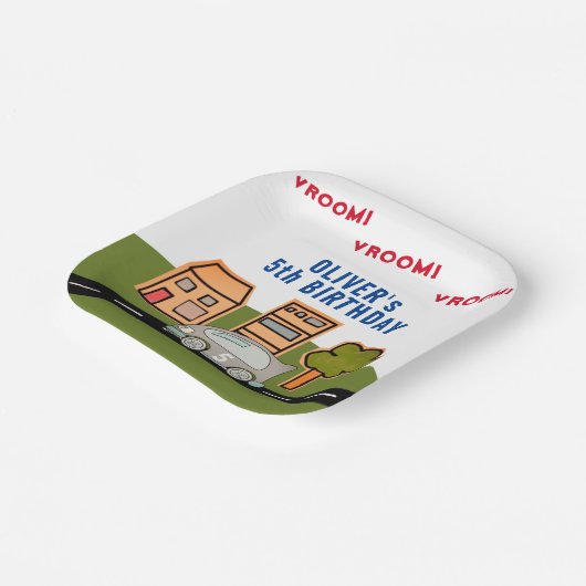 Assiettes En Carton Vroom Vroom Racing Car Road House Boy Anniversaire (Angulaire)