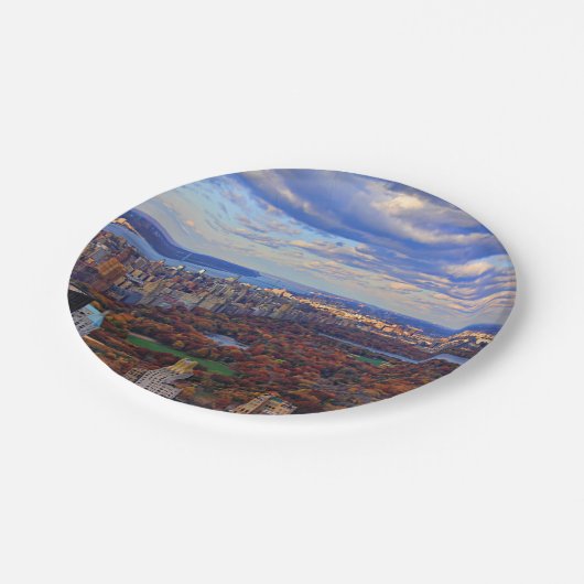 Assiettes En Carton Vue d'en haut : Automne à Central Park 01 (Angle)