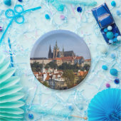 Assiettes En Carton Vue sur la vieille ville et le château de Prague,  (Fête)