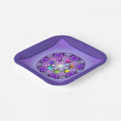 Assiettes En Carton W2 pourpre (Angulaire)