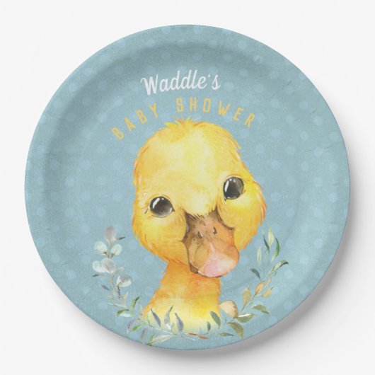 Assiettes En Carton Waddle McQuackers Cute Duck Plate - Baby shower (Devant)
