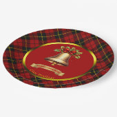 Assiettes En Carton Wallace Tartan Noël personnalisé (Angle)