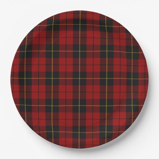 Assiettes En Carton Wallace Tartan Scottish Clan Plaid Motif (Devant)