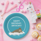 Assiettes En Carton Walrus sur une Iceberg Custom Birday Party (Fête)