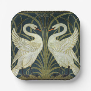 Assiettes En Carton Walter Crane Swan & Rush et Iris victorien