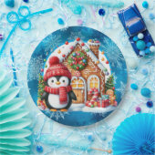 Assiettes En Carton Warm Winter Wings Penguin (Fête)
