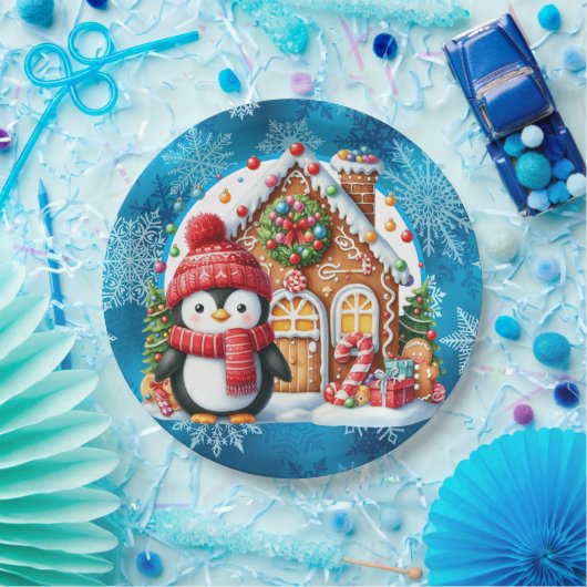 Assiettes En Carton Warm Winter Wings Penguin (Fête)