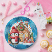 Assiettes En Carton Warm Winter Wings Penguin (Fête)
