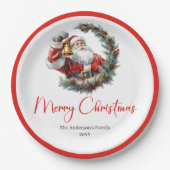 Assiettes En Carton Warmish Santa Claus Trendy Modern Holiday Plates (Devant)