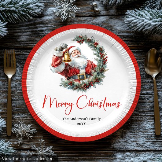 Assiettes En Carton Warmish Santa Claus Trendy Modern Holiday Plates