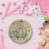 Assiettes En Carton Water Buffalo Kid Chinese Ox Année 2021 PP (Fête)