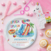 Assiettes En Carton Water Slide Splish Splash Birthday Party (Fête)