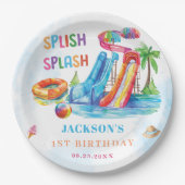 Assiettes En Carton Water Slide Splish Splash Birthday Party (Devant)