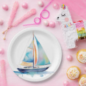 Assiettes En Carton Watercolor (Fête)