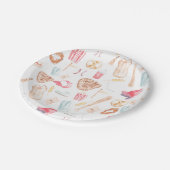 Assiettes En Carton Watercolor Baseball (Angle)