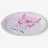 Assiettes En Carton Watercolor Butterfly Birthday Girl Party (Angle)