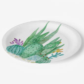 Assiettes En Carton Watercolor , cactus , succulents (Angle)