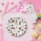 Assiettes En Carton Watercolor Christmas Toys Pattern Paper Plate (Fête)