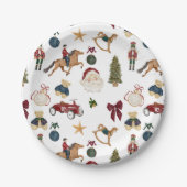 Assiettes En Carton Watercolor Christmas Toys Pattern Paper Plate (Devant)