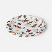 Assiettes En Carton Watercolor Christmas Toys Pattern Paper Plate (Angle)