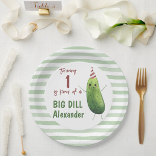 Assiettes En Carton Watercolor Concomber Big Dill fête d'anniversaire