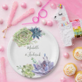 Assiettes En Carton Watercolor Desert Cactus Succulents Mariage (Fête)