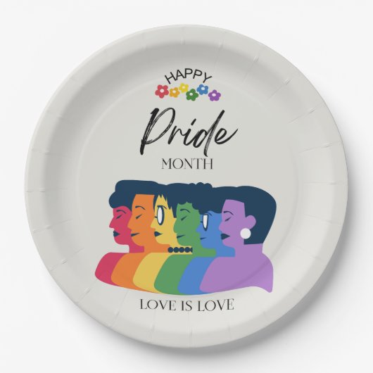 Assiettes En Carton Watercolor LGBTQ FIDE Mois Party (Devant)