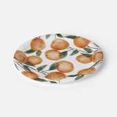 Assiettes En Carton Watercolor Little Cutie Orange Citrus (Angle)