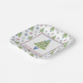 Assiettes En Carton Watercolor Mahjong Christmas Tree Party (Angulaire)